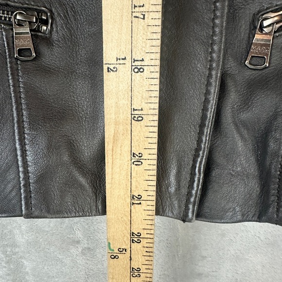 Marc New York Andrew Marc Leather Moto Jacket Anthracite Gray Size M - Picture 12 of 14